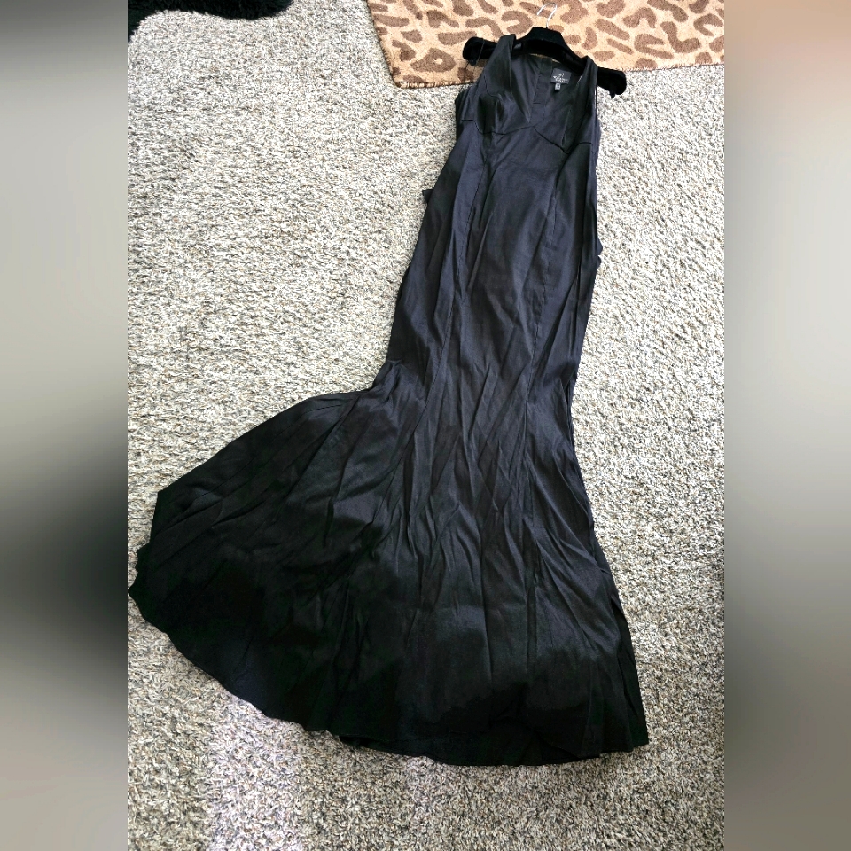Adrianna Papell Black Maxi Halter Dress - Sz 4